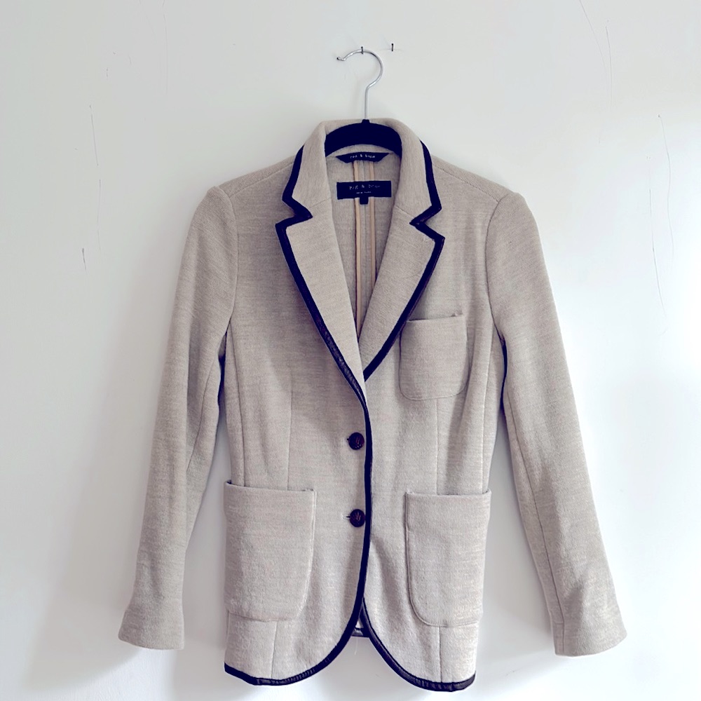 Rag & Bone Fitted Blazer With Trim Detail S